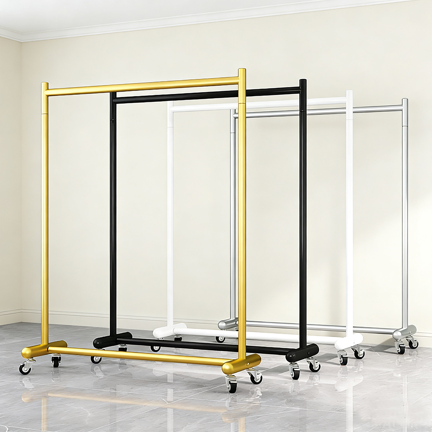 简约服装店展示架女装落地摆摊陈列衣服架网红直播移动挂衣架带轮,商业/办公家具,服装展示架,淘宝优惠券,粉丝福利购,淘宝优惠卷