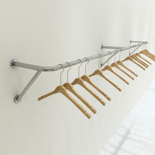 挂衣杆女装 童装 店侧挂陈列货架 店展示架上墙加厚不锈钢壁挂式 服装