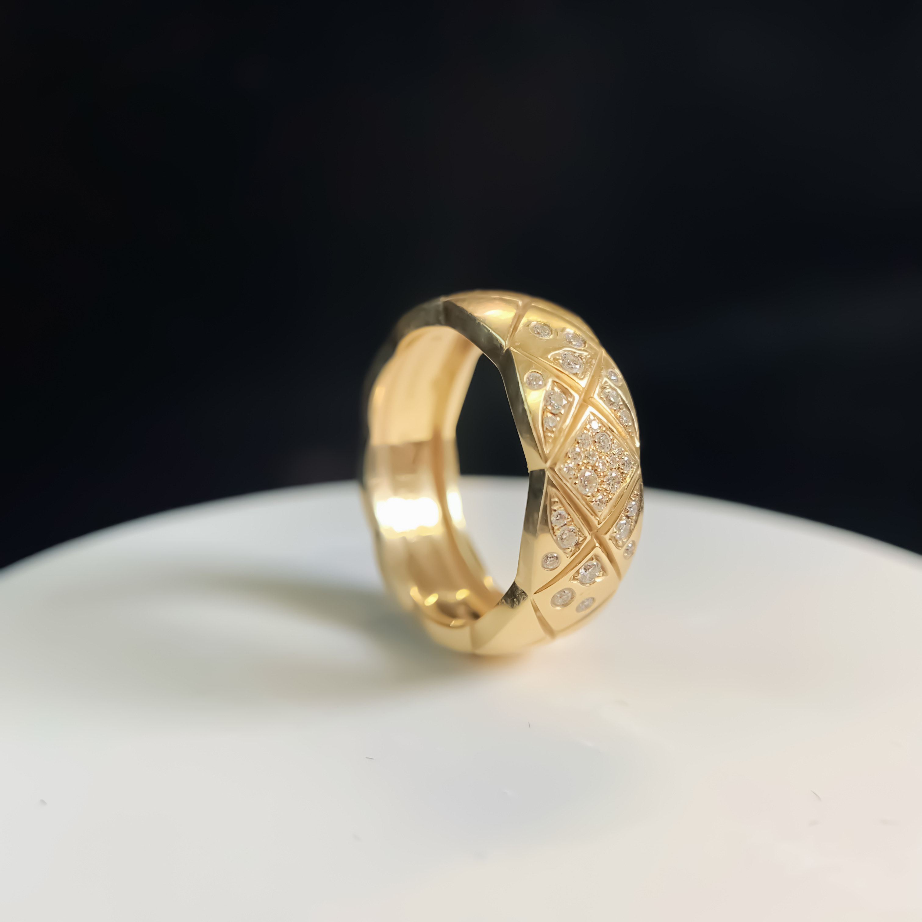 babala coco crush 菱形菱格纹小香风18k金钻石戒指重工轻奢指环