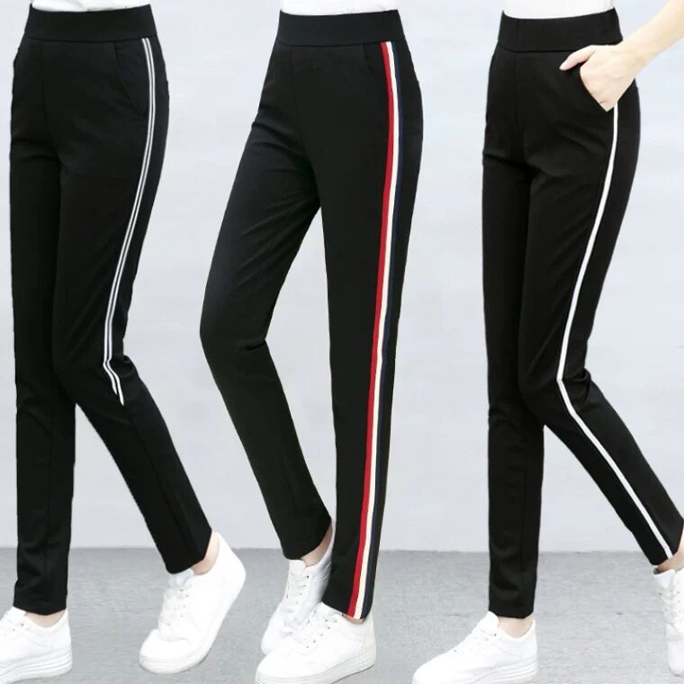 2020新款春秋冬运动裤女显瘦宽松黑色哈伦长裤加绒加厚弹力休闲女