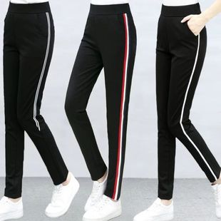 加绒加厚弹力休闲女 女显瘦宽松黑色哈伦长裤 2020新款 春秋冬运动裤