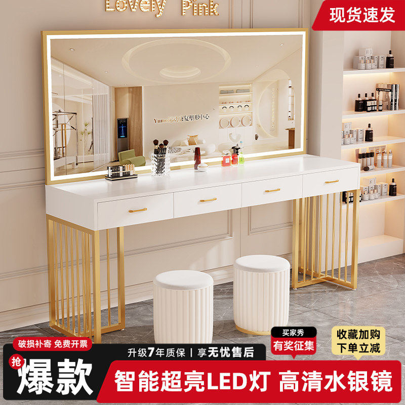 影楼化妆台专用带灯婚纱店美容院学校理发店化妆师化妆桌梳妆台