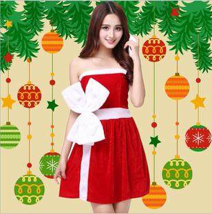 圣诞节衣服女韩版圣诞现代服装成人可爱性感舞会学生演出服套装