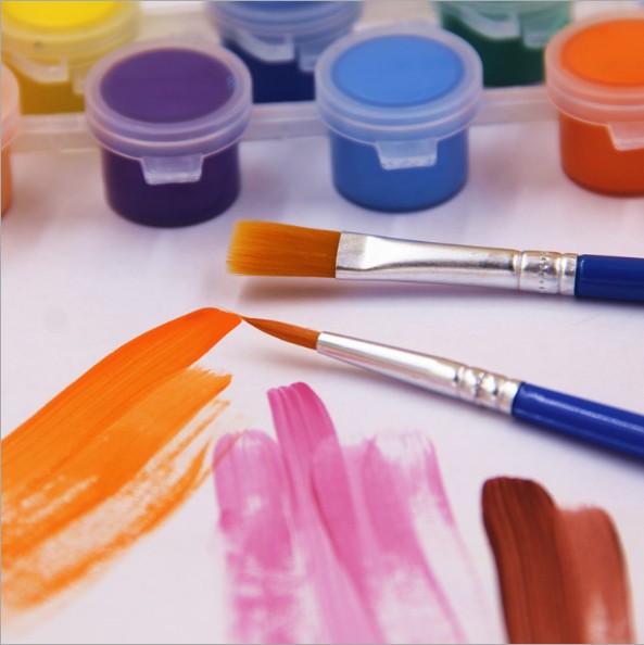 12色丙烯颜料画笔纸灯笼彩绘幼儿园画画涂鸦石头手绘学生初学套装