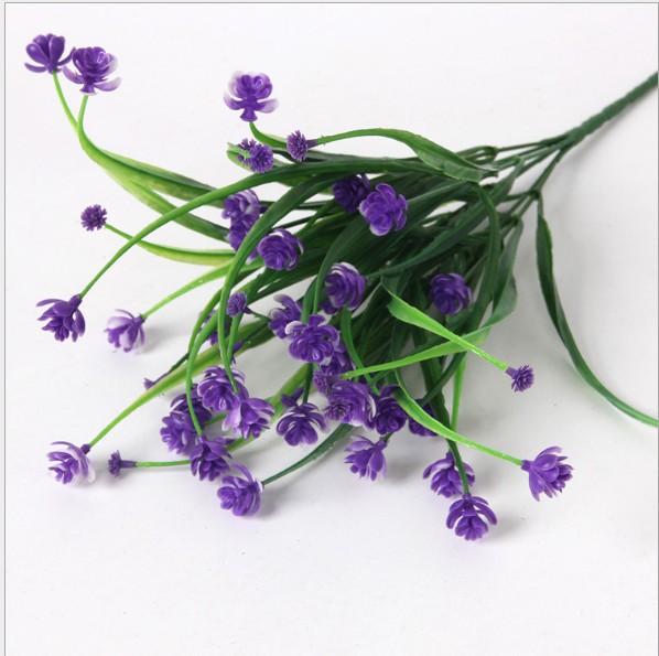 7叉多头点心玫水草仿真塑料花 咖啡厅/餐厅装饰可爱小花2朵起拍