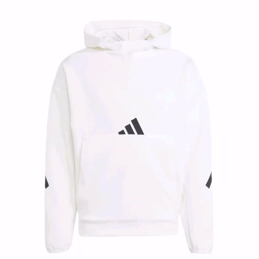 adidas 真治愈系列 黑标制服运动休闲连帽套头卫衣 男款 白色