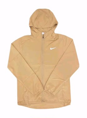 Nike 运动生活系列 透气连帽纯色休闲夹克 男款 土黄色