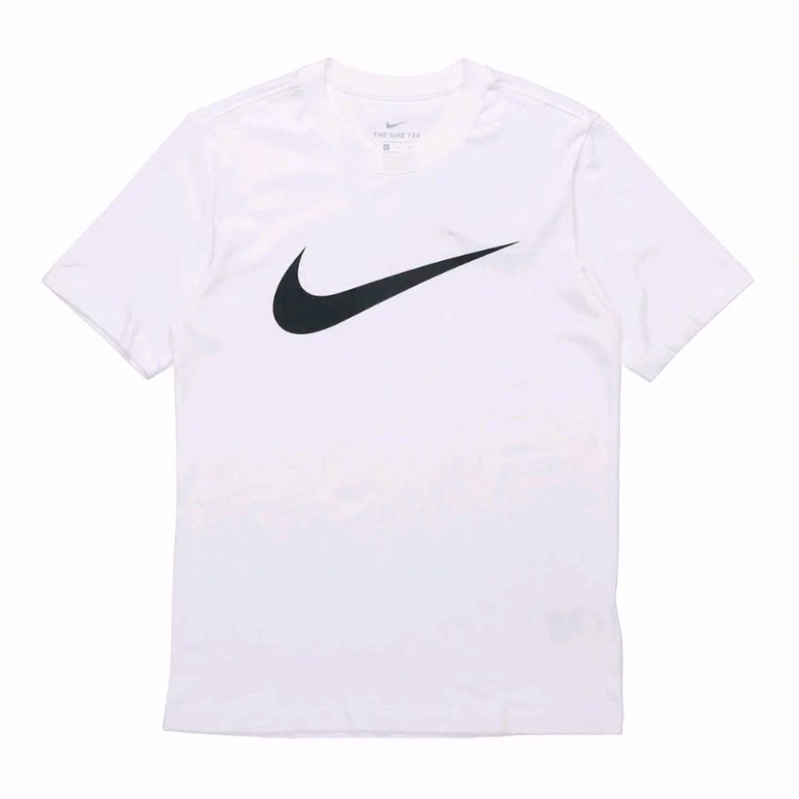 Nike Swoosh SS21 大Logo休闲复古 透气圆领短袖T恤 男款 白色