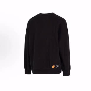 Puma FF Bubble Sleeve Crew W Logo运动休闲圆领卫衣 女款 黑色