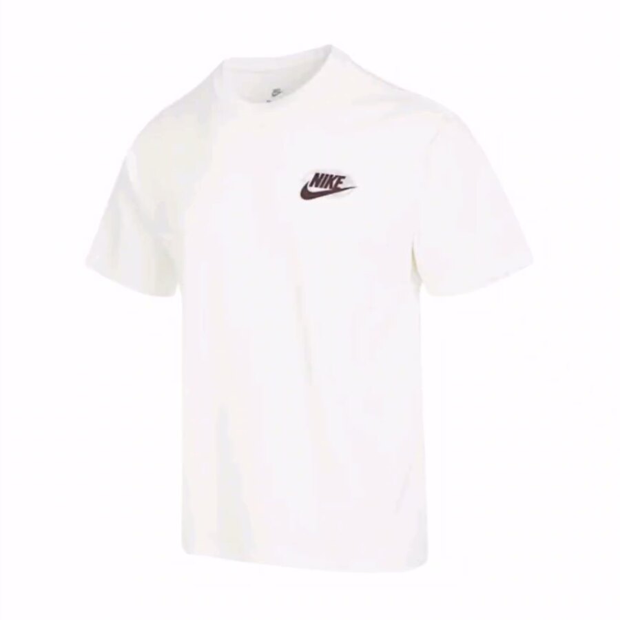 Nike Sportswear 地球字母印花美式复古圆领短袖T恤 男款 白色