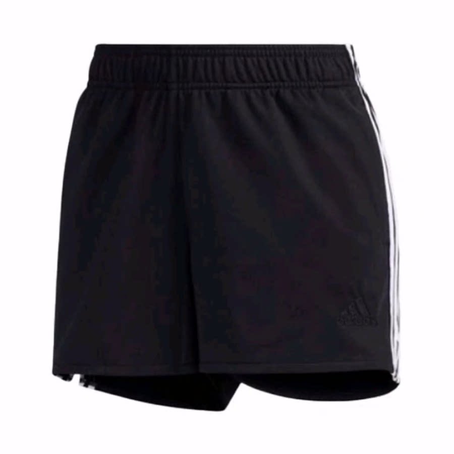 adidas Sub Logo Shorts 运动型格多口袋机能休闲短裤 女款 黑色