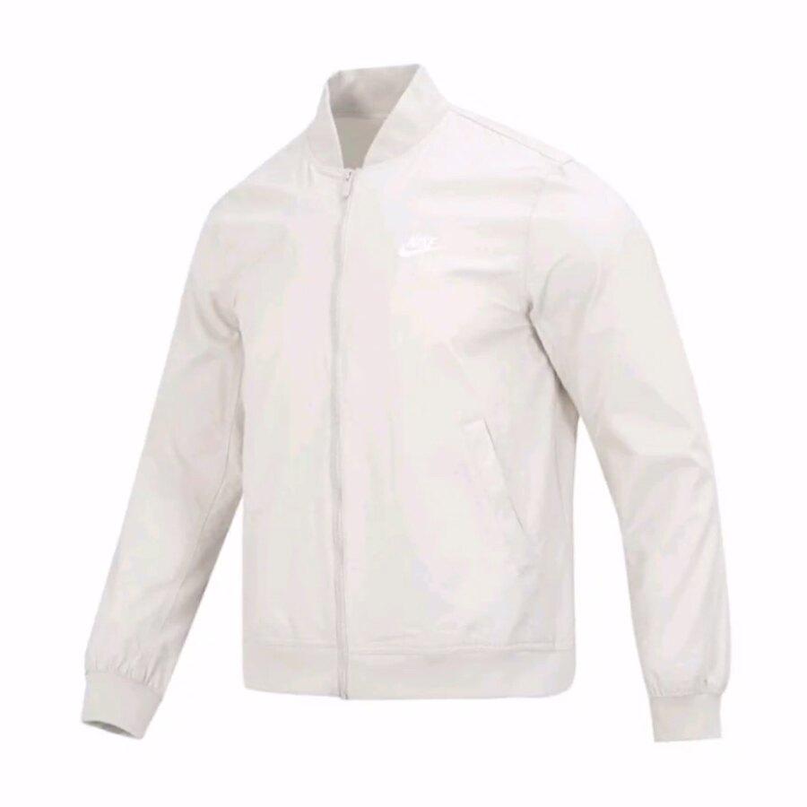 Nike Sportswear Woven 纯色拉链飞行员夹克 男款 白色
