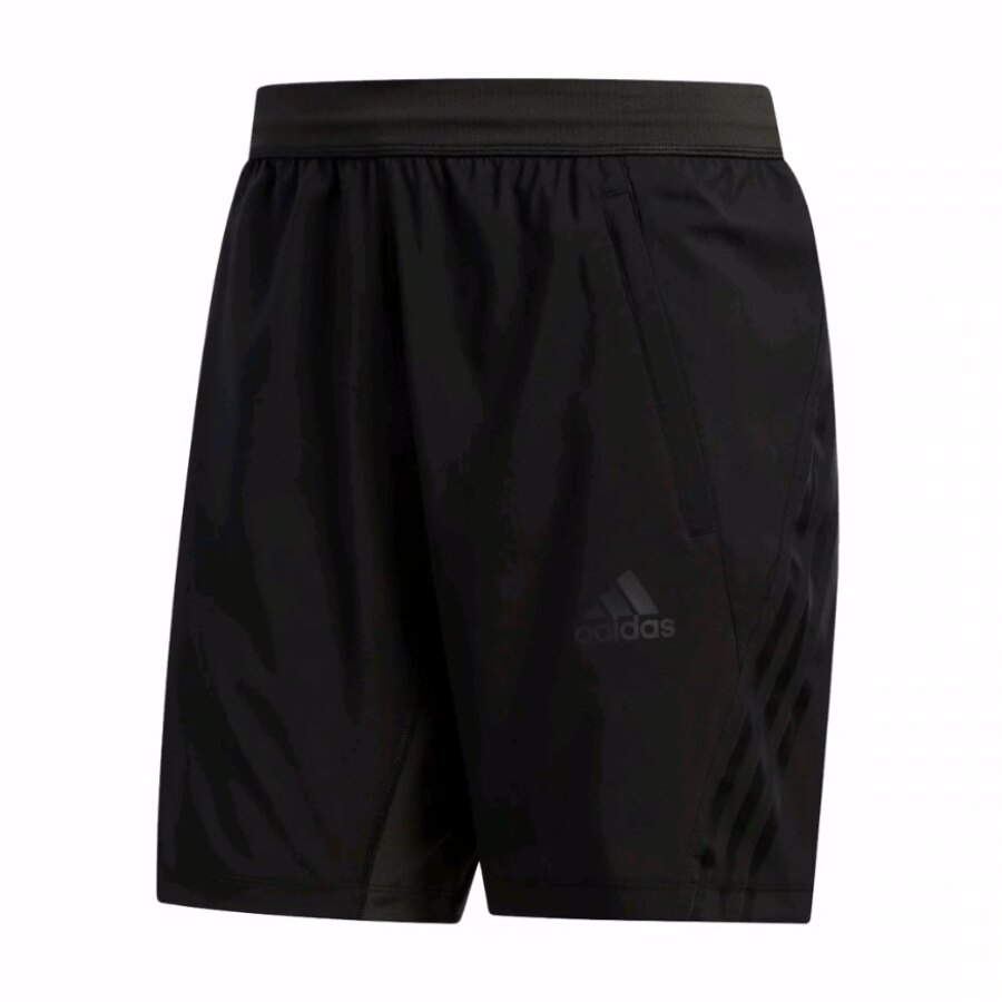 adidas 3-Stripes AERO 3S SHO 纯色直筒运动休闲短裤 男款 黑色