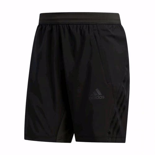 adidas 3-Stripes AERO 3S SHO 纯色直筒运动休闲短裤 男款 黑色