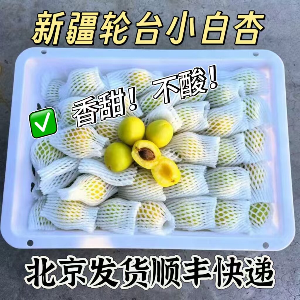 新疆轮台小白杏新鲜当季杏子3斤甜杏应季蜜杏水果顺丰北京发