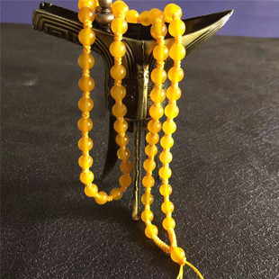 冰种黄玉髓圆珠项链绳黄金蜜蜡水晶黄龙玉挂件配绳男女玛瑙吊坠绳