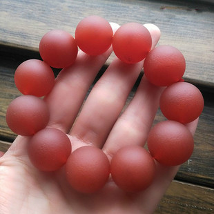 磨砂红玛瑙圆珠子手链包邮男款大号佛珠念珠手串本命年送爸送男友