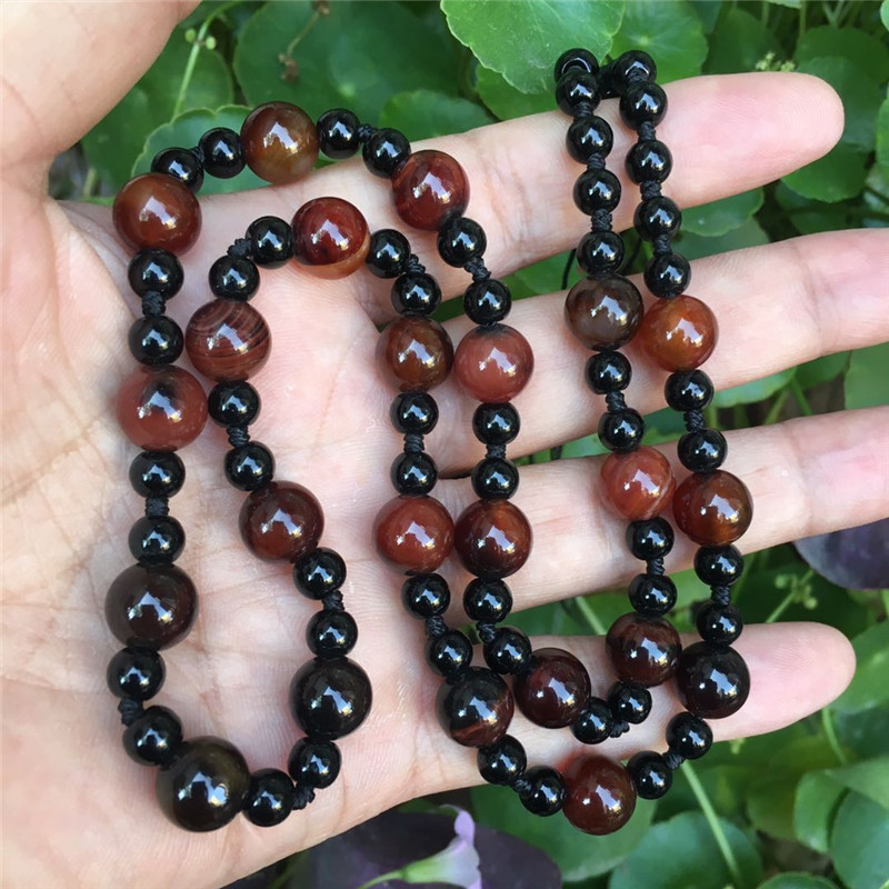 缠丝玛瑙全珠项链绳包邮10mm大圆珠挂件配绳观音玉佛牌吊坠挂绳男