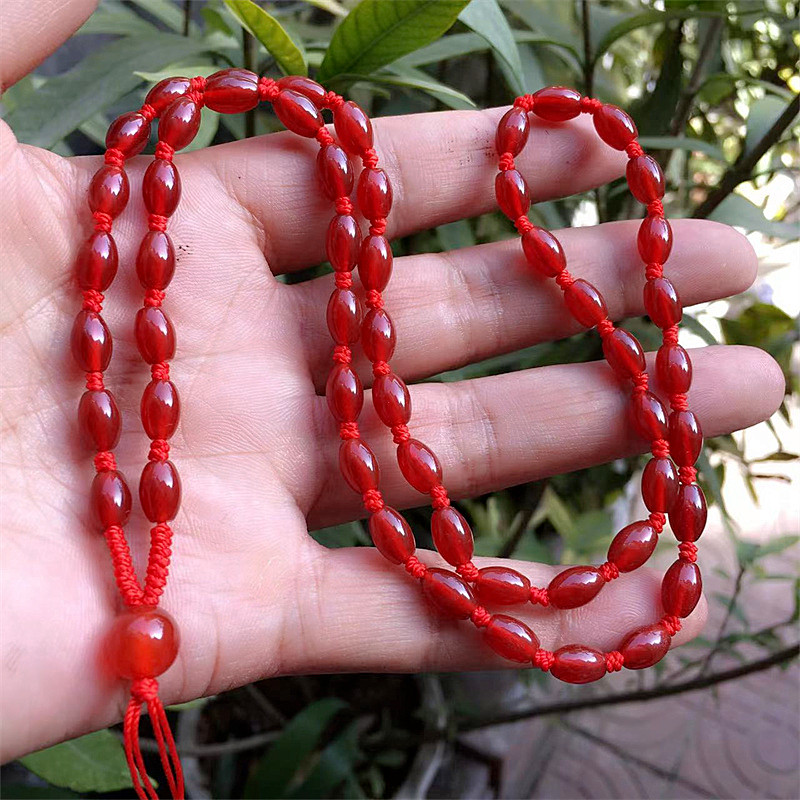 红玛瑙米珠项链绳男女吊坠挂件绳