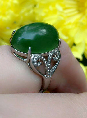 和田玉碧玉活口戒指玉石指环戒子