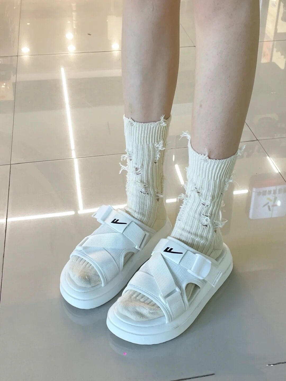 袜子女韩版中筒ins潮夏季网红薄款黑色 日系街头原宿风长筒袜