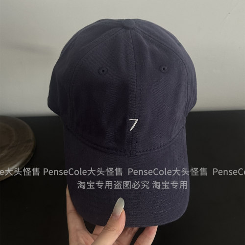 大头怪售韩版大头围深顶棒球帽女数字7鸭舌帽子男女款宽檐显脸小