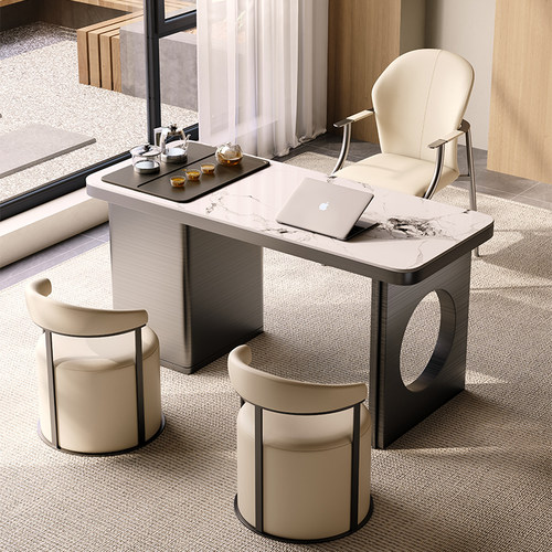 简约现代阳台岩板茶桌椅组合