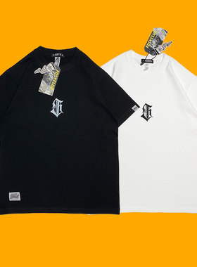 FDSK美式宽松纯棉男女短袖t恤原创字母圆领2024夏季新款休闲上衣