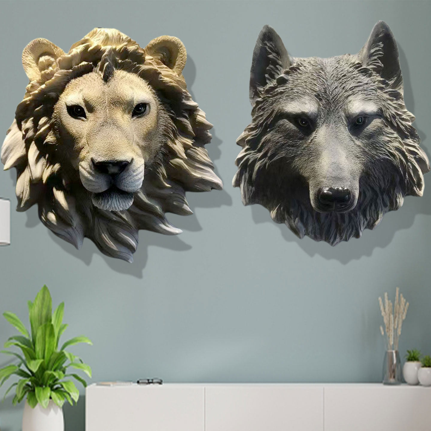 北欧立体壁饰墙上装饰品客厅卧室背景墙仿真动物头壁画酒吧挂件