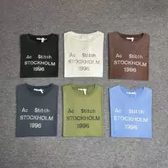 In-Stock Ceiling Ac Style 1996 Letter Print Cotton-Linen Blend Stitch Thin Long-Sleeve T-Shirt for Men and Women