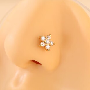 花朵带钻鼻环鼻环鼻圈欧美流行鼻环鼻钉通