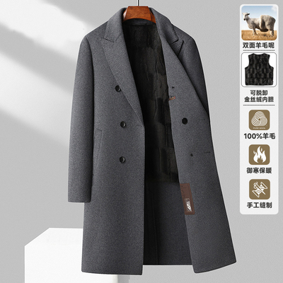 2025冬季新款男装加厚过膝长款纯羊毛呢大衣男款超好看的冬装外套