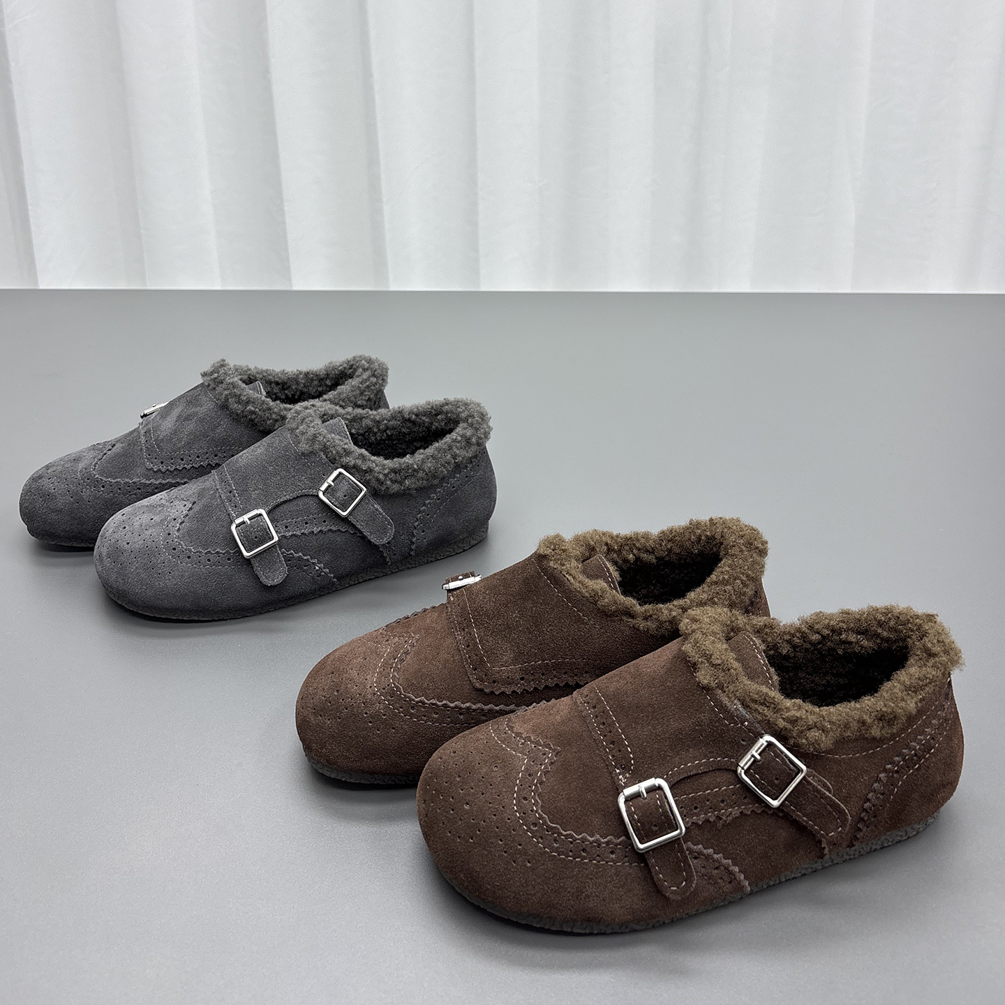 真皮羊毛加绒勃肯鞋女2025冬新款