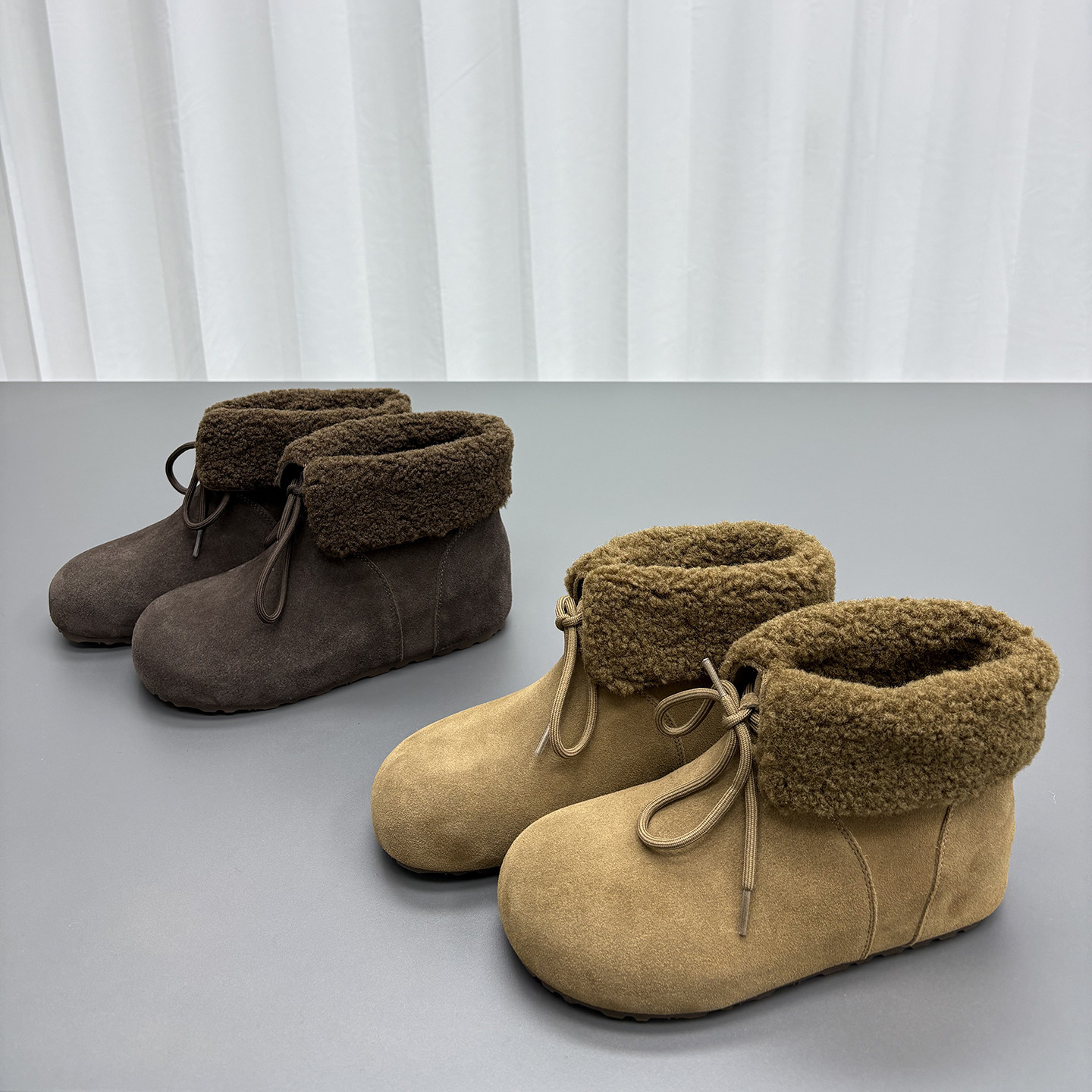 真皮羊毛雪地靴女2025冬季新款圆头系带内增高加厚保暖厚底棉靴潮,女鞋,时尚雪地靴,淘宝优惠券,粉丝福利购,淘宝优惠卷