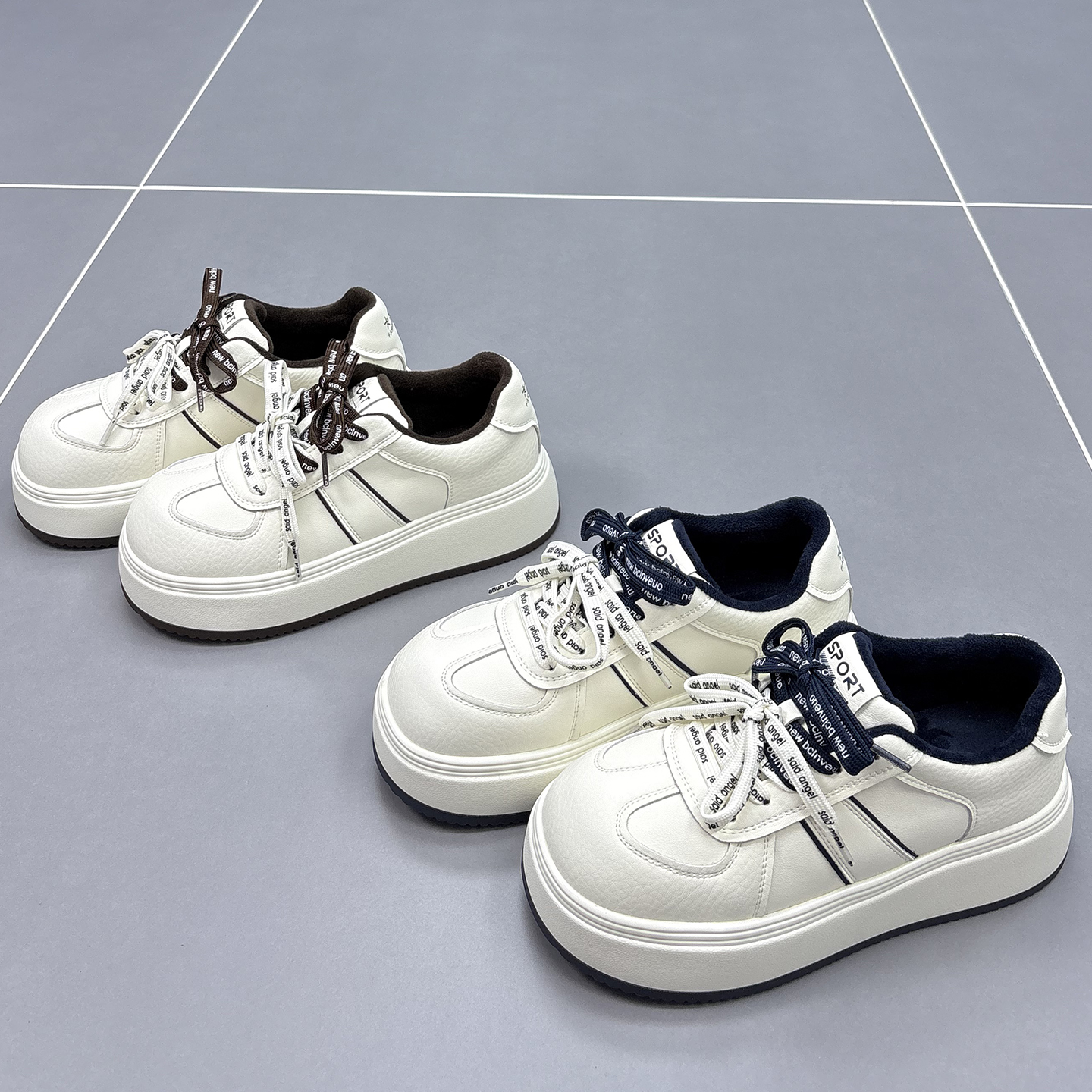 真皮加绒小白鞋女2025冬季新款