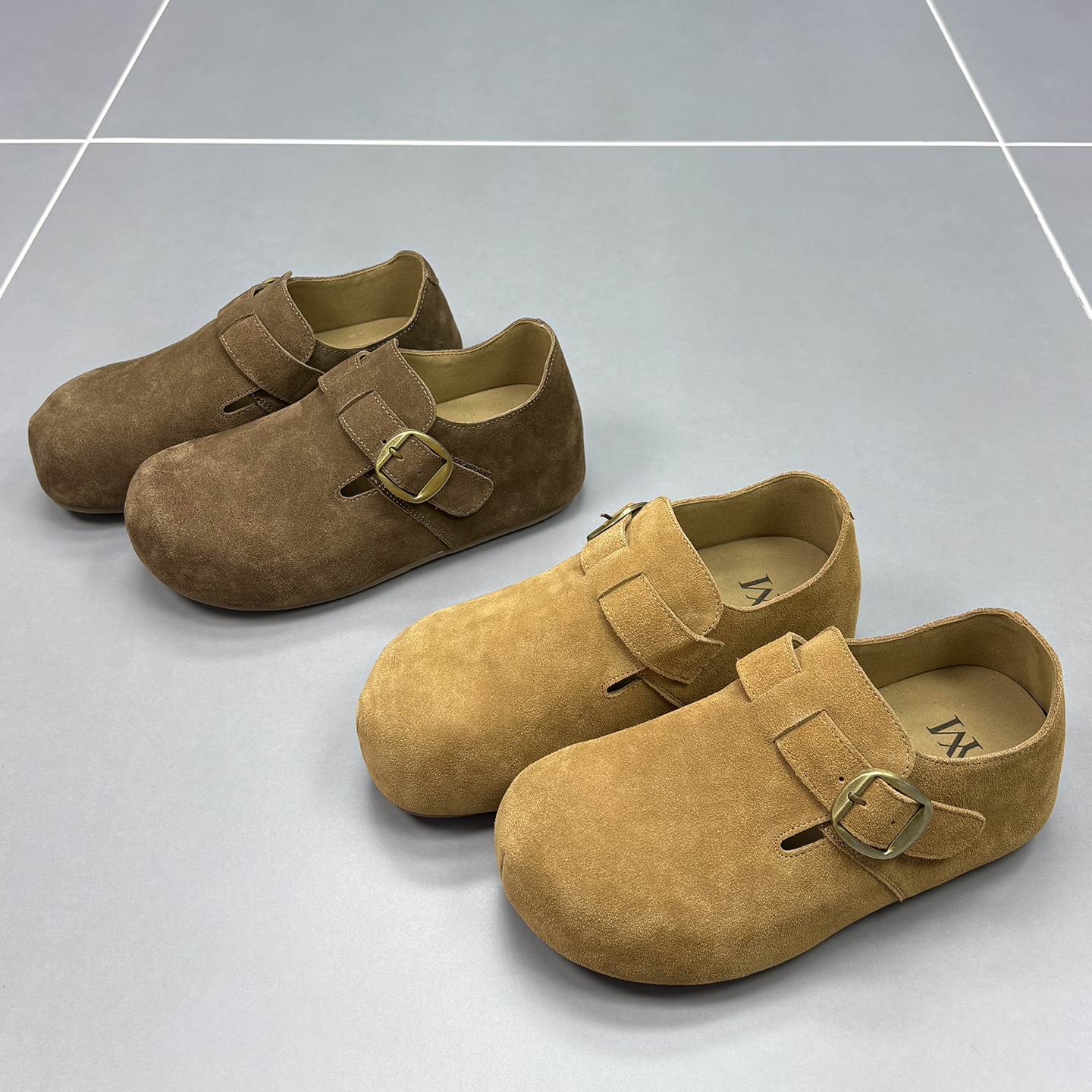 真皮勃肯鞋女2025秋季新款豆豆鞋