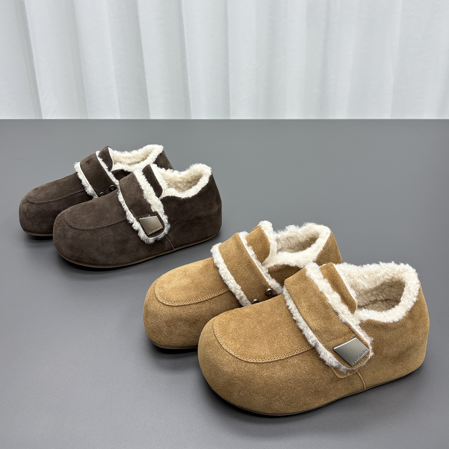 真皮羊毛加绒勃肯鞋女2025冬新款