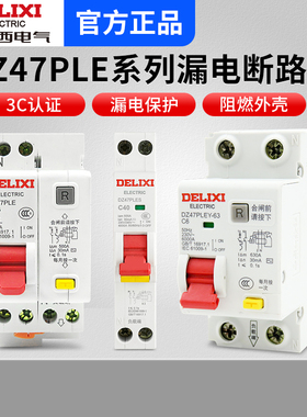 德力西双进双出空开带漏电保护器DZ47PLEC40短路保护器断路器家用