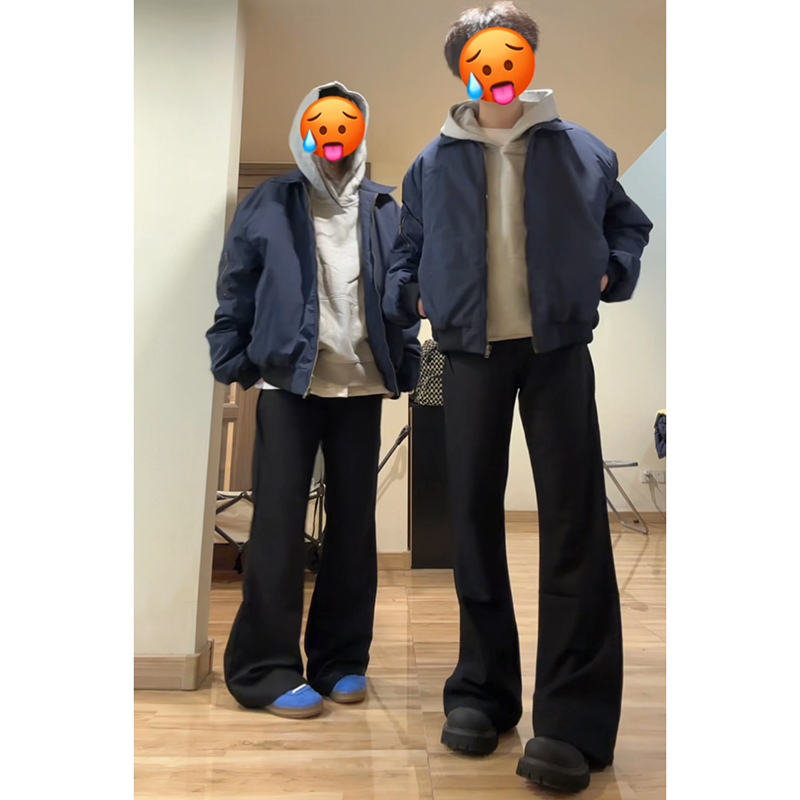 黑色加绒弯刀西裤男秋冬垂坠高级感裤子cleanfit微喇直筒西装裤