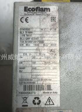 【实物】BLU TS 6000燃气燃烧机意大利意科法兰ecoflam