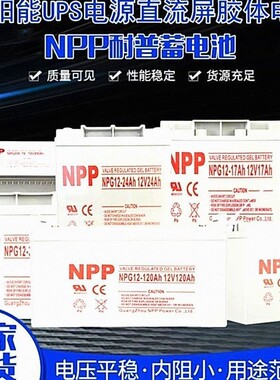 NPP耐普蓄电池NPG12V100AH储能胶体65A38A250AH安时太阳能UPS电源
