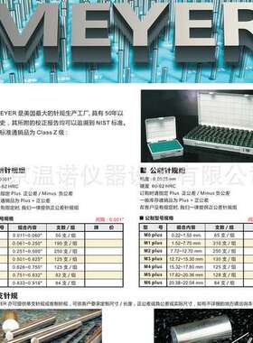 美国MEYER美亚公制测量针规套装M01MMP M11MMP M21MMP M31MMP