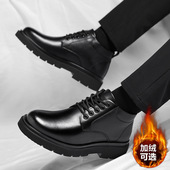 新款 潮流时尚 商务正装 男士 马丁靴男秋冬季 韩版 皮鞋 加绒棉鞋 短靴子