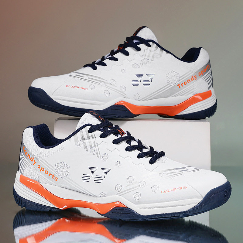 新款旋转扣休闲羽毛球鞋透气情侣款轻便乒乓球运动鞋男网球训练鞋
