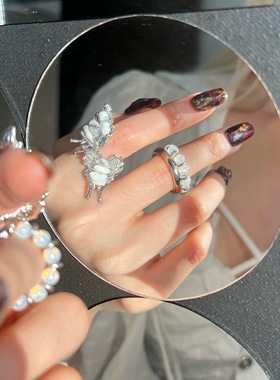 极光恋人小众设计开口可调节戒子