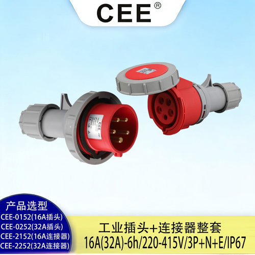 CEE电源连接器插头插座公母对插