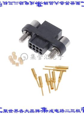 MHDAS2M008AE01 矩形连接器8POS接头2排1.27mm公引脚黑色压接镀金