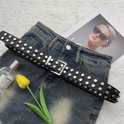 腰带冷淡系土酷铆钉腰带男女潮