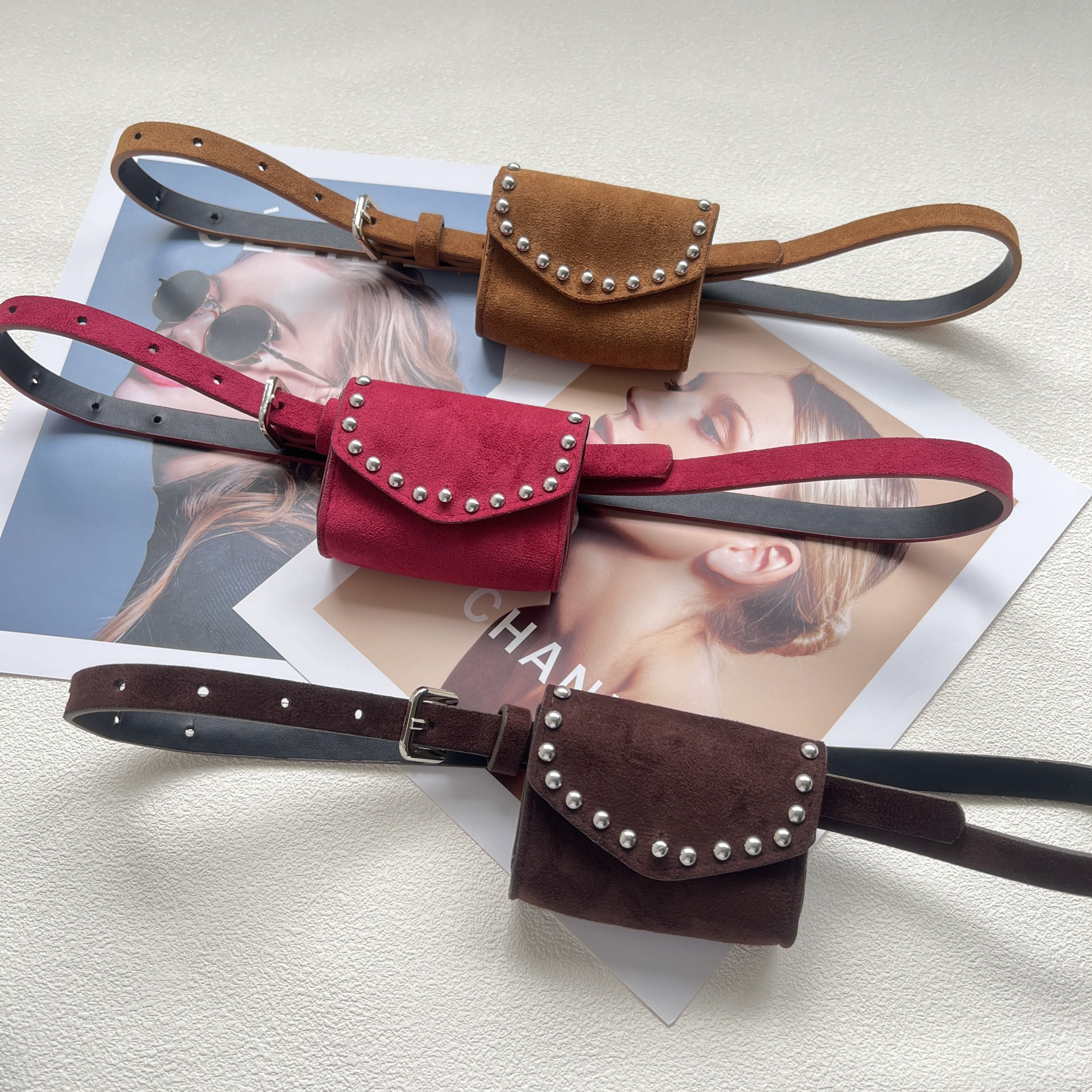 复古咖色黑色棕色腰包腰间配饰