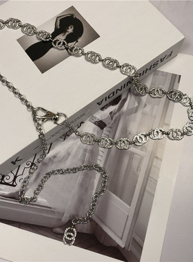 小香风腰链女配连衣裙子收腰金属链条C家腰带装饰腰封百搭细皮带